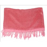 Silk Pashmina Stole / Scarf in Pink Color Size 70*30